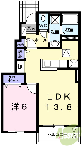 神戸市西区伊川谷町長坂のアパートの間取り