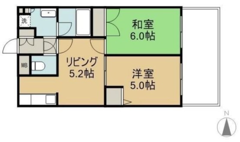 倉敷市松島のマンションの間取り