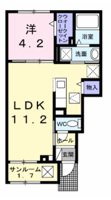 相模原市中央区田名のアパートの間取り