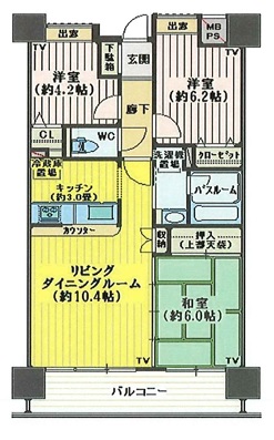 ライオンズマンション川越駅東の間取り