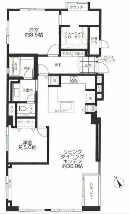 港区南青山のマンションの間取り