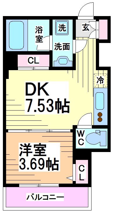 川崎市多摩区布田のアパートの間取り