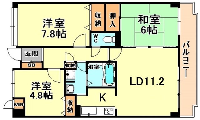 シャムロックコート西岡本の間取り