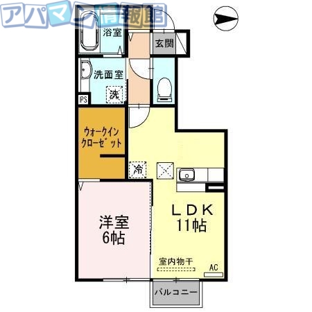 新潟市西蒲区巻のアパートの間取り