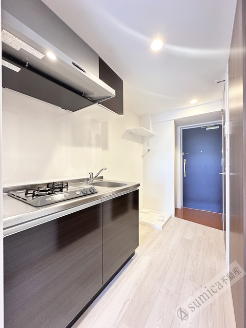 キッチン　ガス２口コンロ完備♪