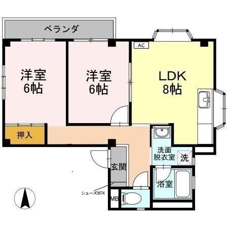 名鉄河和線 高横須賀駅 徒歩20分 3階建 築35年の間取り写真