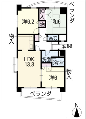 ファミーユ植田東の間取り写真