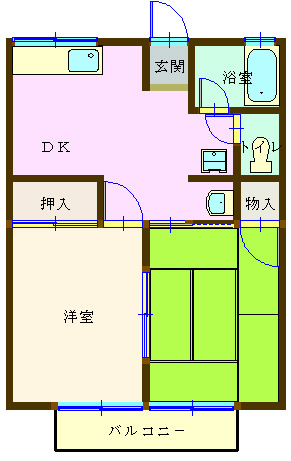 鈴鹿市弓削のアパートの間取り