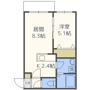 札幌市北区北三十一条西のマンションの間取り