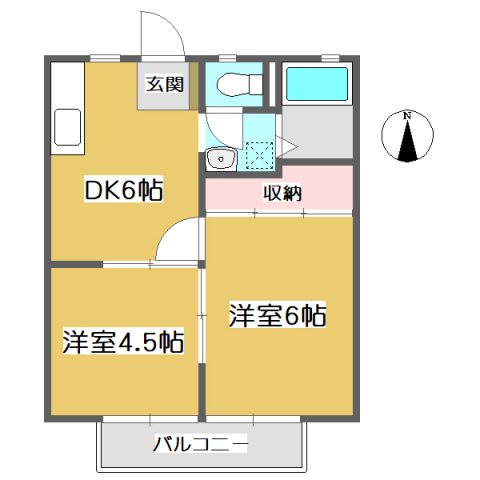 サンライフ高屋　Aの間取り