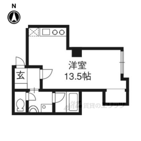 京都市右京区鳴滝音戸山町のマンションの間取り