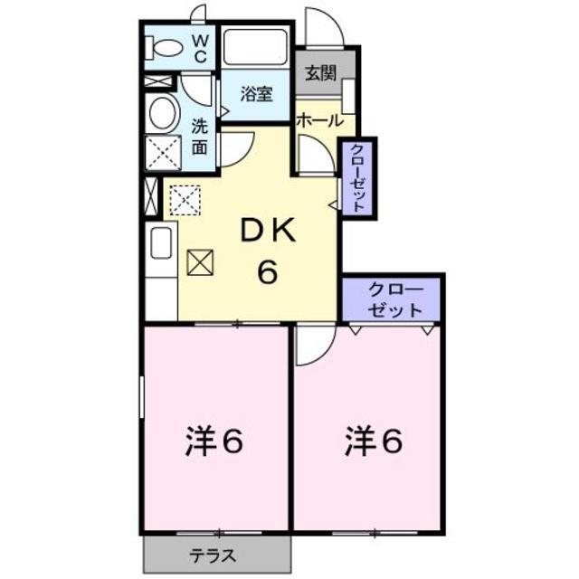 糟屋郡篠栗町大字田中のアパートの間取り