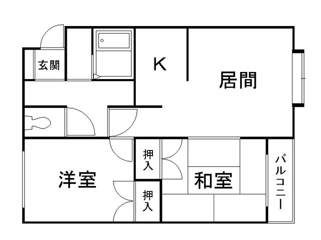 帯広市西十六条南のアパートの間取り