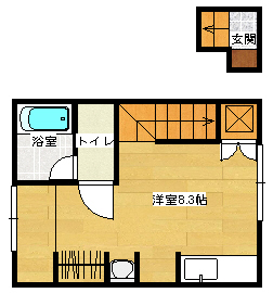 安芸郡府中町城ケ丘のアパートの間取り