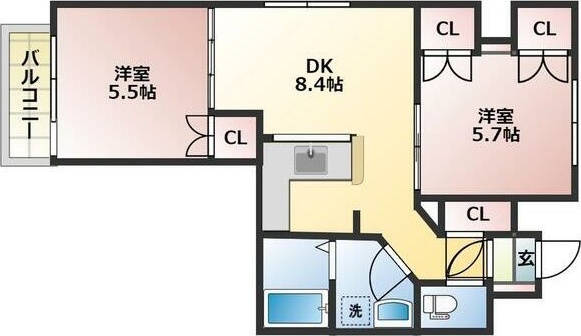 札幌市北区北二十二条西のマンションの間取り