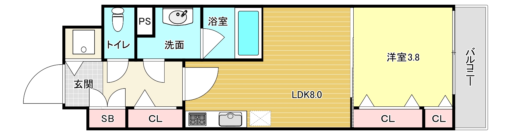 大阪市阿倍野区天王寺町北のマンションの間取り