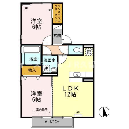 久留米市荒木町荒木のアパートの間取り