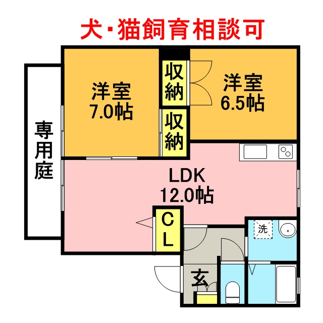 クレール津屋崎　B棟の間取り