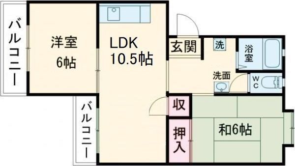 名張市蔵持町原出のマンションの間取り