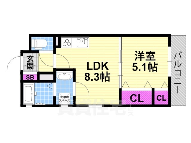 クリエオーレ津の辺町2の間取り