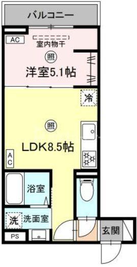 足立区竹の塚のアパートの間取り