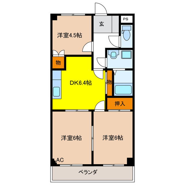 岐阜市領下のマンションの間取り