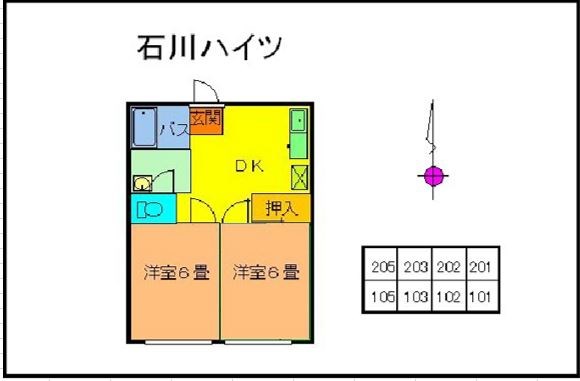 石川ハイツの間取り