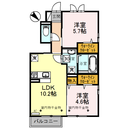 ラルーチェ　A棟の間取り