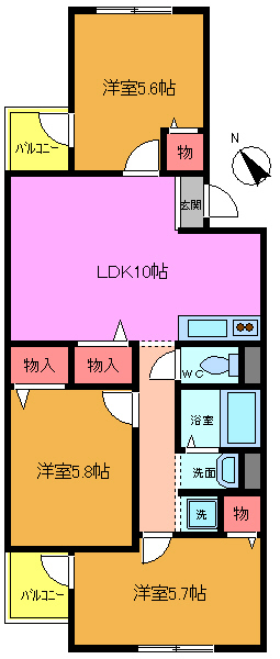 パークグレイス　Ｂ棟の間取り