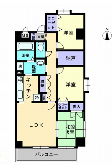 高松市元山町のマンションの間取り