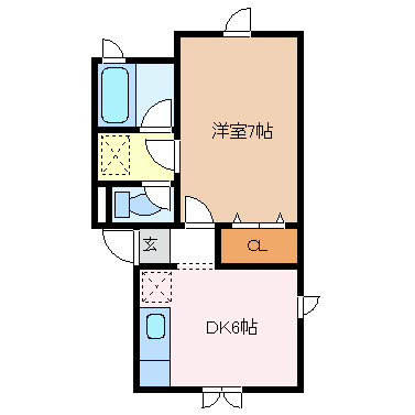 松本市桐のアパートの間取り