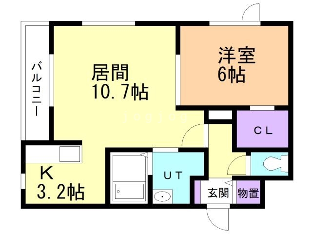 【苫小牧市船見町のアパートの間取り】