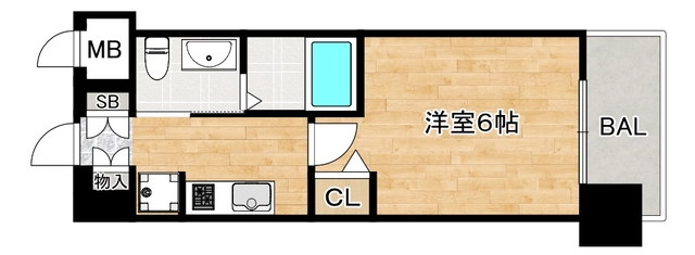 大阪市阿倍野区阿倍野元町のマンションの間取り