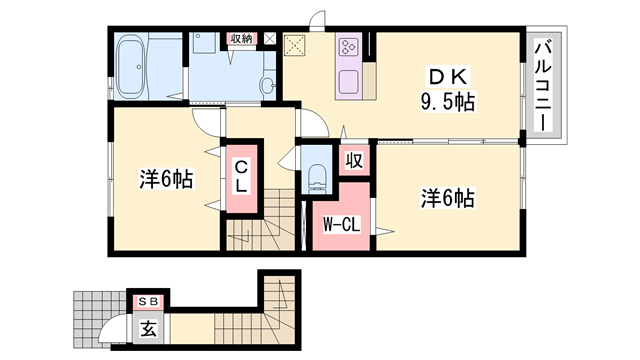 三木市大村のアパートの間取り