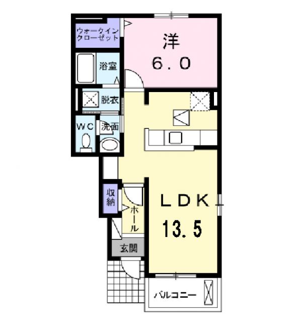 大崎市鹿島台広長のアパートの間取り