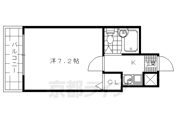 【京都市右京区西京極西大丸町のマンションの間取り】