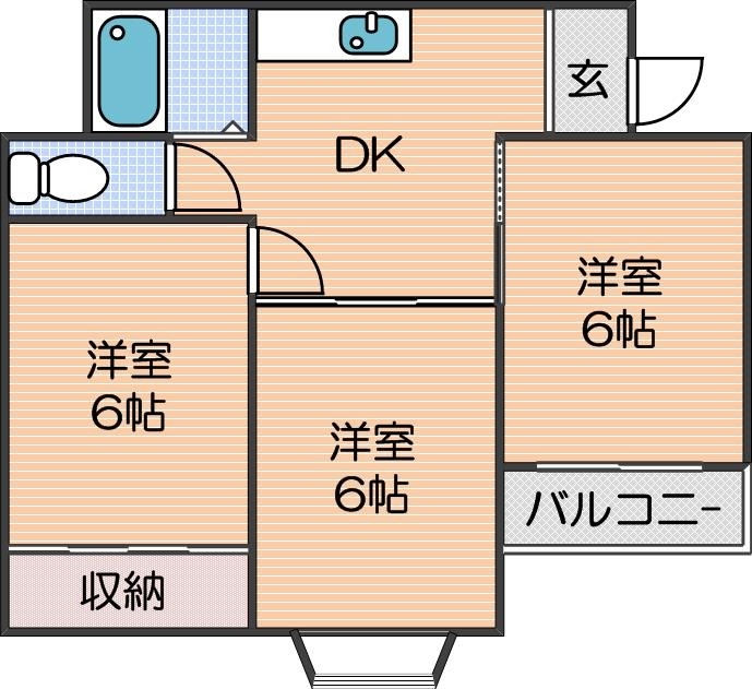 大阪市住吉区清水丘のマンションの間取り