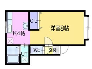 札幌市豊平区平岸二条のアパートの間取り