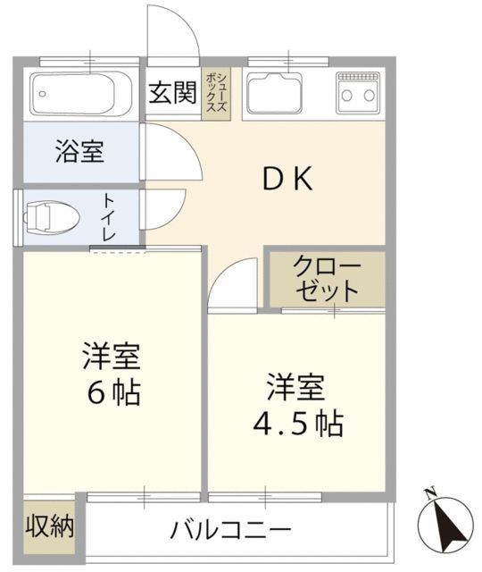 立川市幸町のアパートの間取り