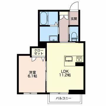 長岡市稽古町のマンションの間取り