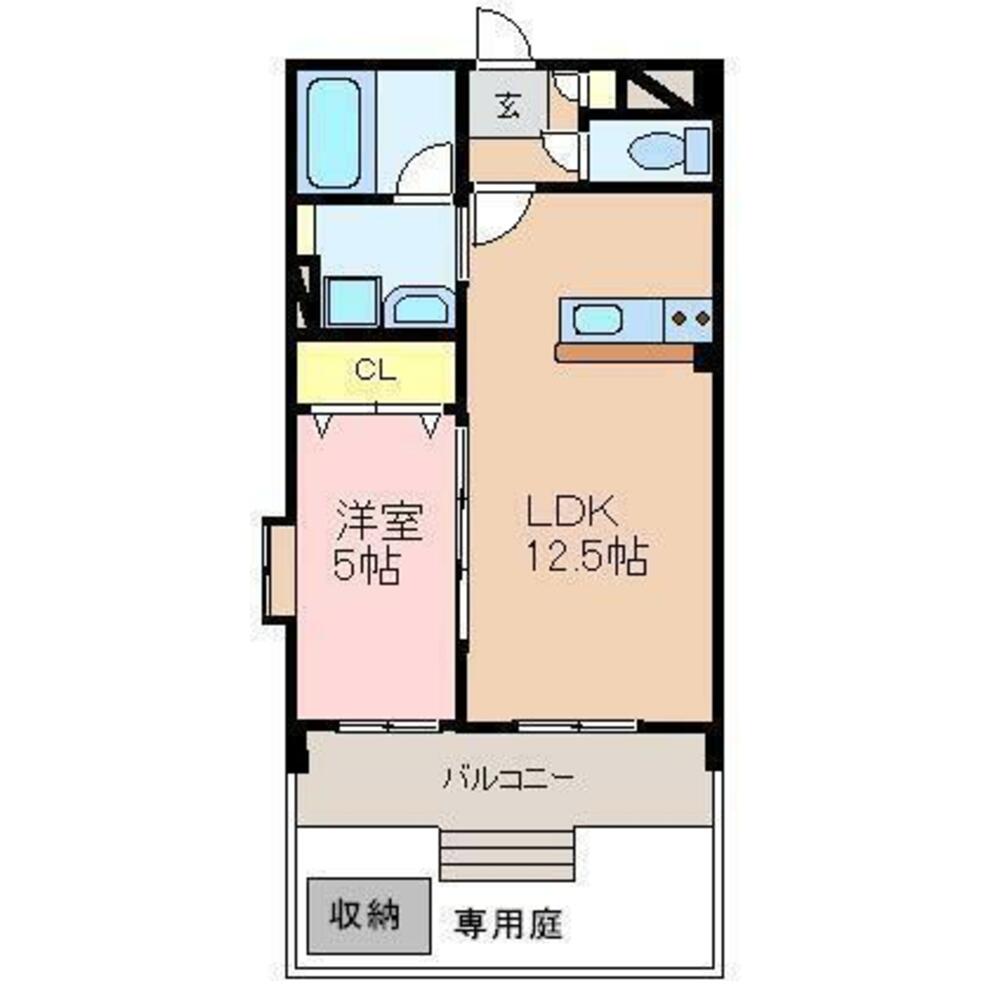 熊本市中央区上水前寺のマンションの間取り