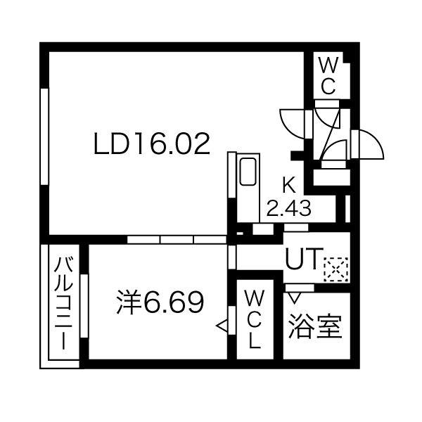 シャトーライフ中島公園1の間取り