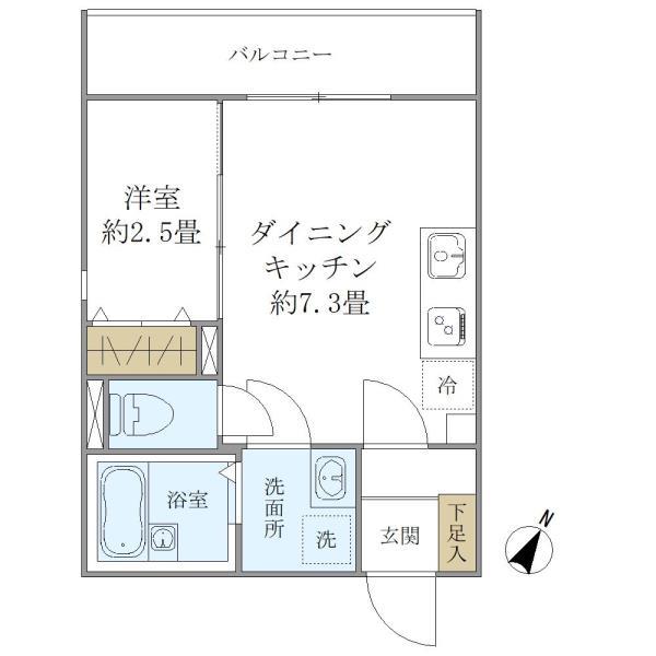 神戸市須磨区東町のアパートの間取り