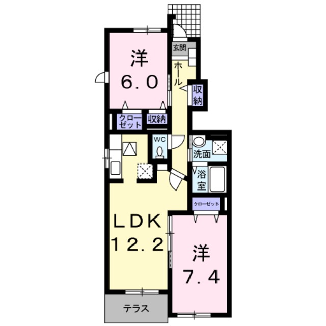 和歌山市朝日のアパートの間取り