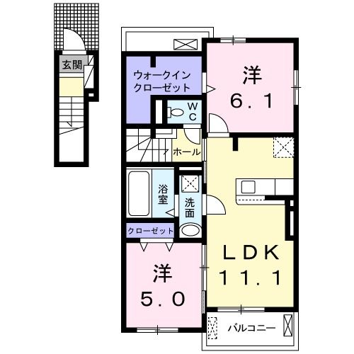 ワン　ハート　IIの間取り