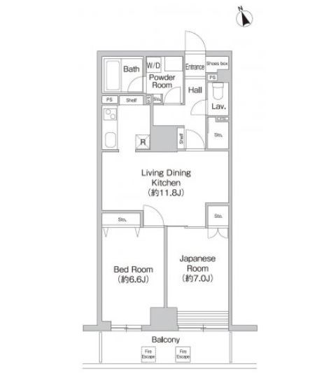 荒川区荒川のマンションの間取り