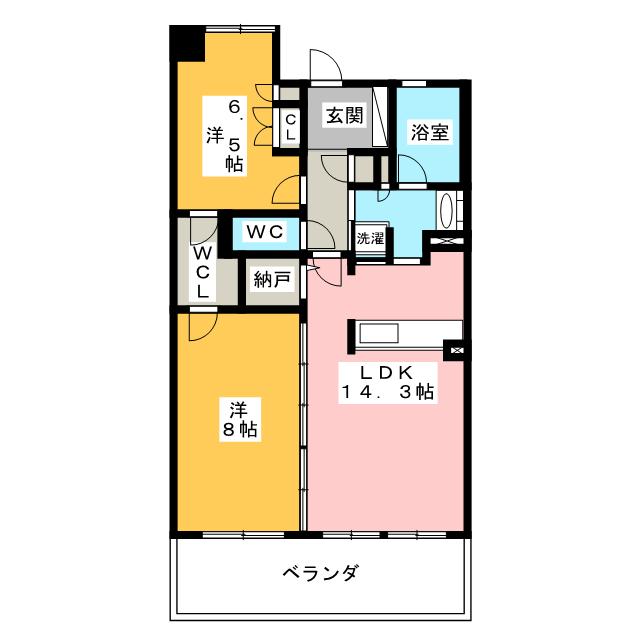 ローレルタワーシュロア四日市の間取り