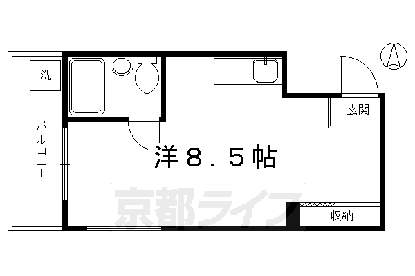 京都市東山区山田町のマンションの間取り