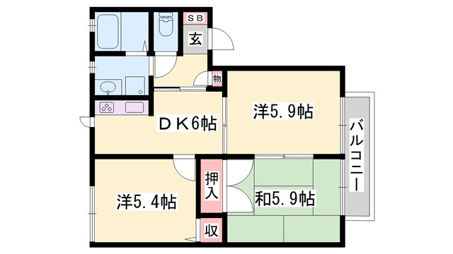 ディアス坂越の間取り