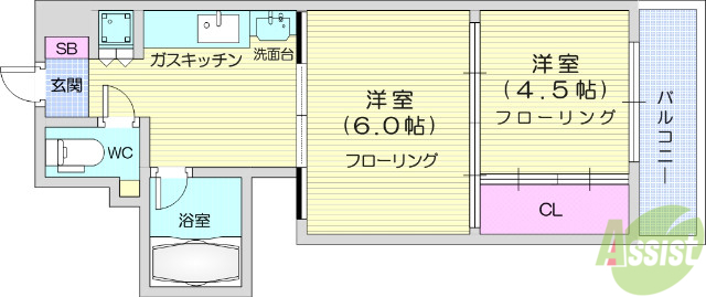 シャングリラ大和町の間取り